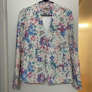 Floral Open Front Blazer